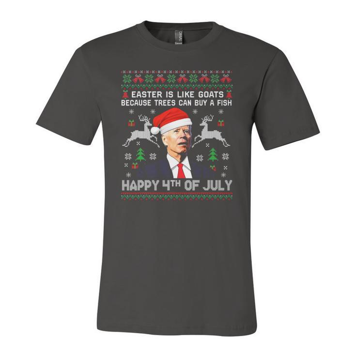 Santa Joe Biden Happy 4Th Of July Ugly Christmas Jersey T-Shirt