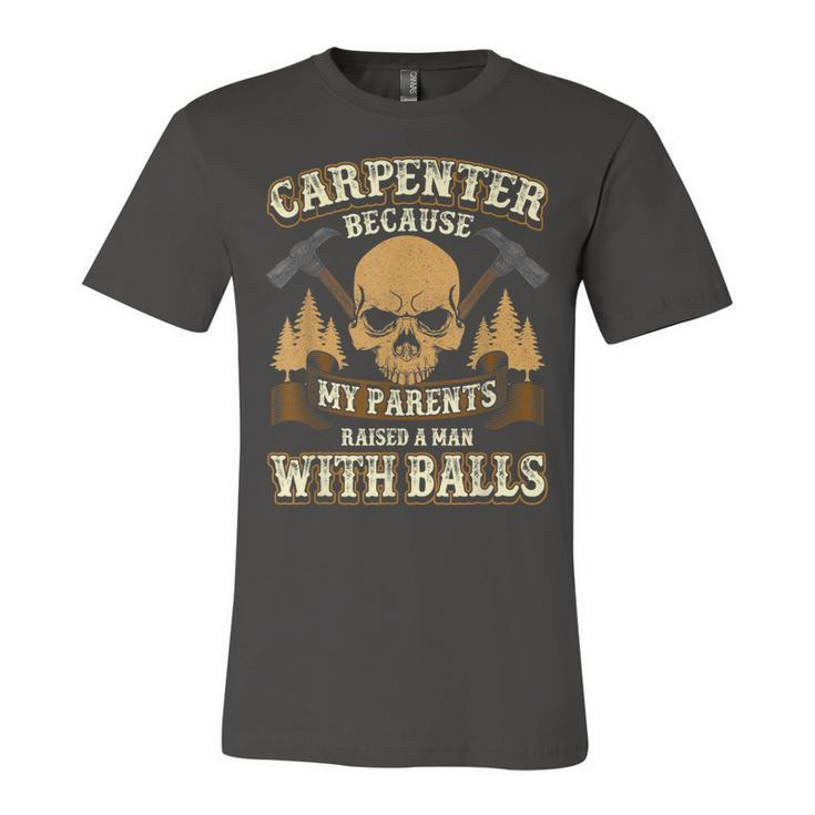Sarcastic Carpenter Funny Woodworker Skull And Hammers  Unisex Jersey Short Sleeve Crewneck Tshirt
