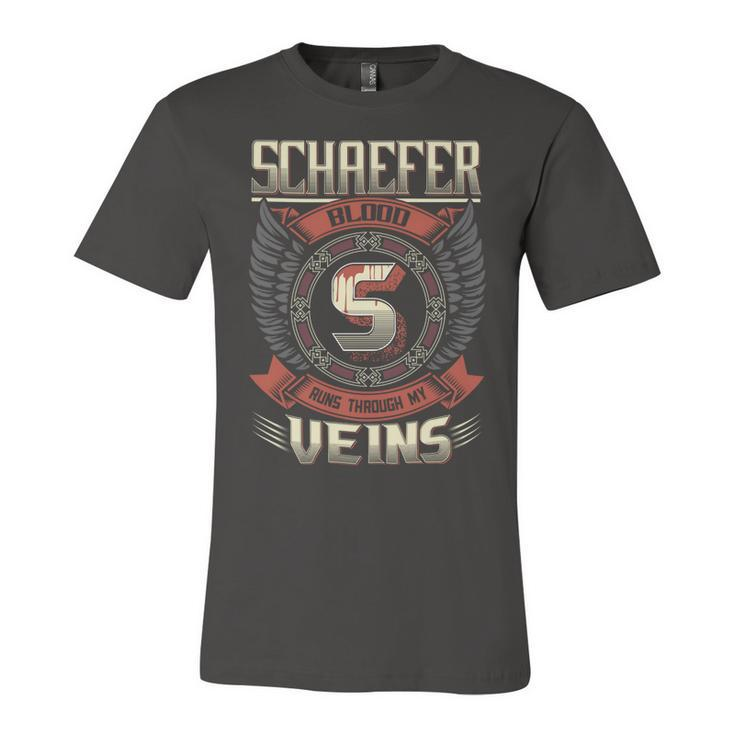 Schaefer Blood  Run Through My Veins Name V2 Unisex Jersey Short Sleeve Crewneck Tshirt