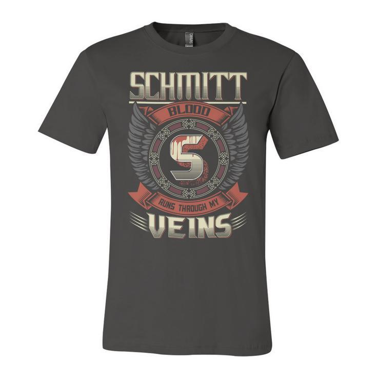 Schmitt Blood  Run Through My Veins Name V3 Unisex Jersey Short Sleeve Crewneck Tshirt