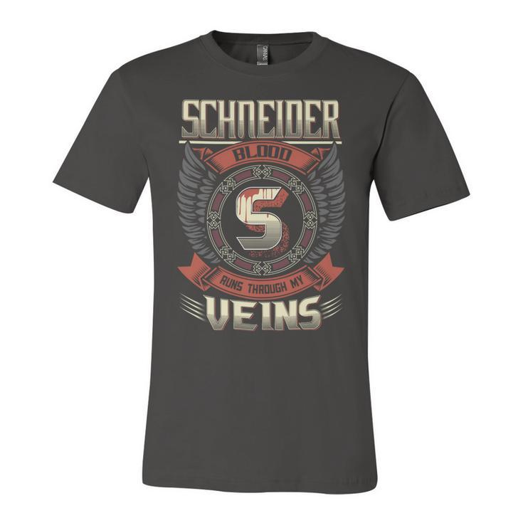 Schneider Blood  Run Through My Veins Name Unisex Jersey Short Sleeve Crewneck Tshirt