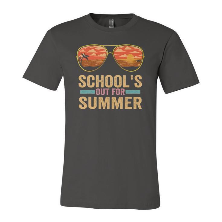 Schools Out For Summer Sunglasses Teacher Last Day Of School Jersey T-Shirt
