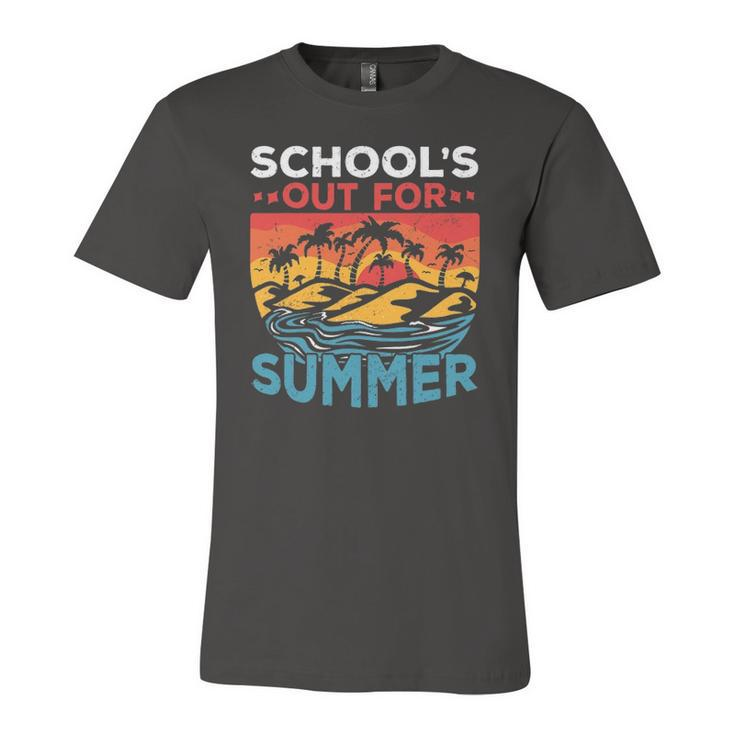Schools Out For Summer Teacher Cool Retro Vintage Last Day Jersey T-Shirt