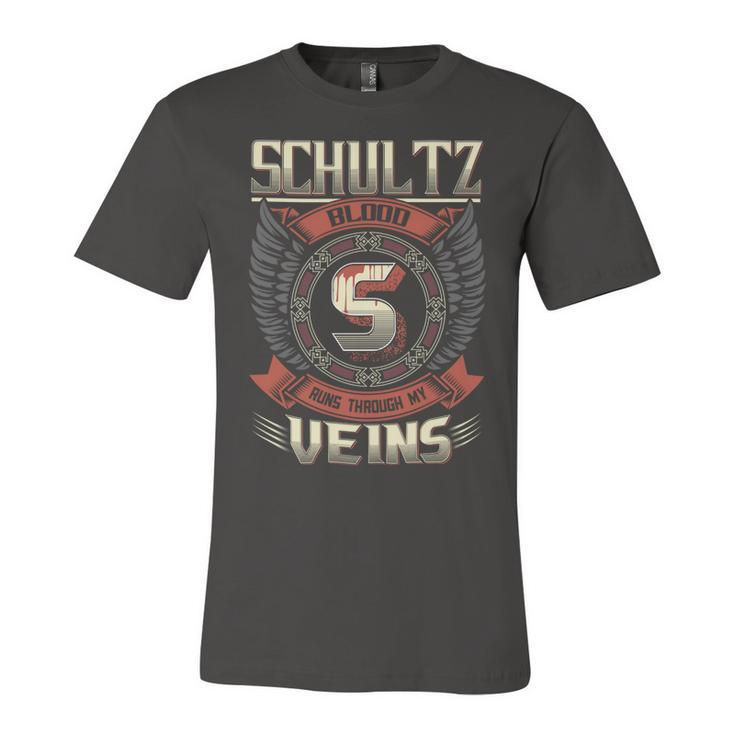 Schultz Blood  Run Through My Veins Name V4 Unisex Jersey Short Sleeve Crewneck Tshirt