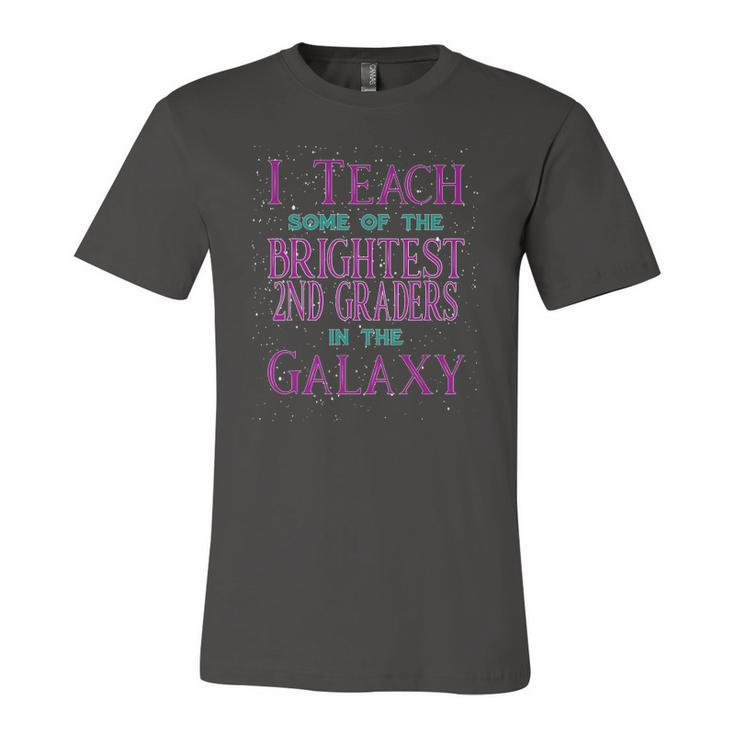 Second Grade Teacher Space Galaxy Themed Jersey T-Shirt