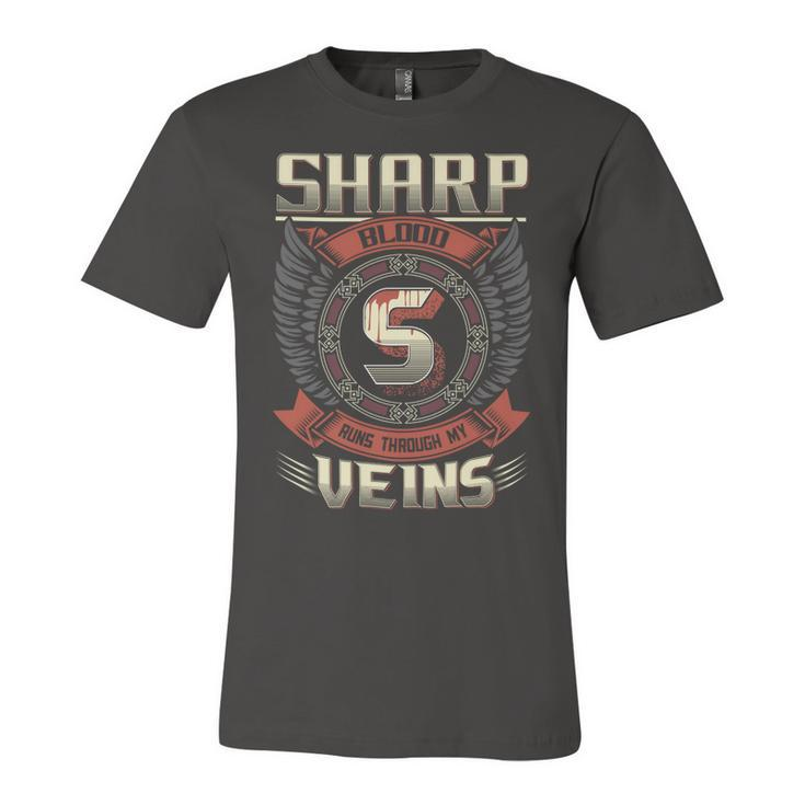 Sharp Blood  Run Through My Veins Name Unisex Jersey Short Sleeve Crewneck Tshirt