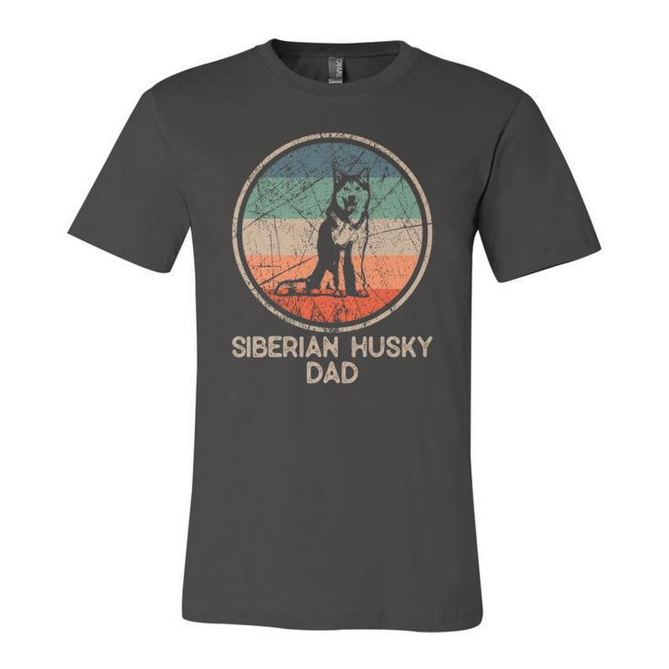 Siberian Husky Dog Vintage Siberian Husky Dad Jersey T-Shirt