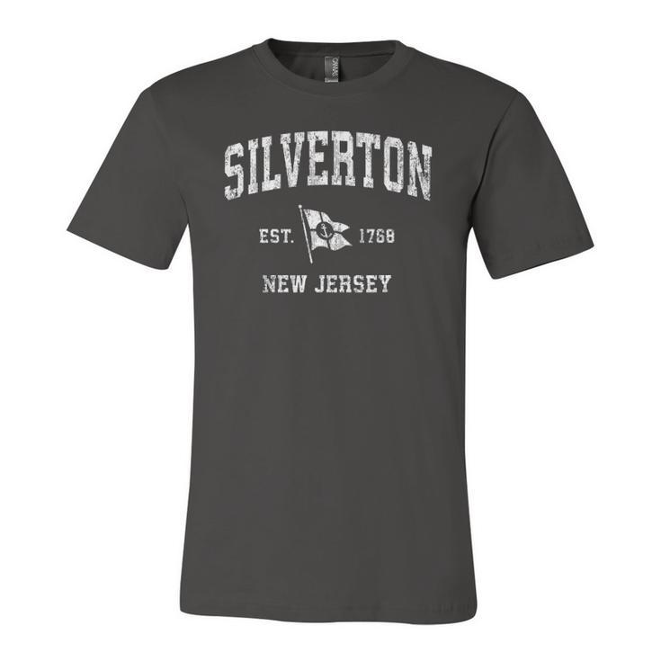 Silverton Nj Vintage Nautical Boat Anchor Flag Sports Jersey T-Shirt