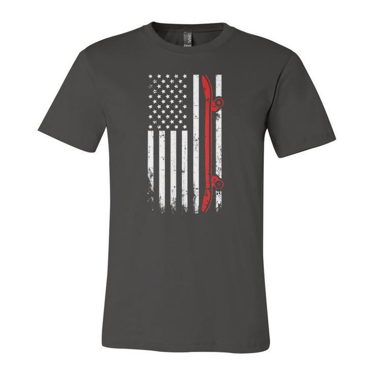 Skateboarding American Flag July 4Th Skateboard Jersey T-Shirt
