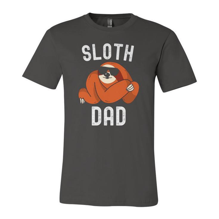 Sloth Dad Fathers Day Sloth Daddy Sloth Lover Lazy Jersey T-Shirt