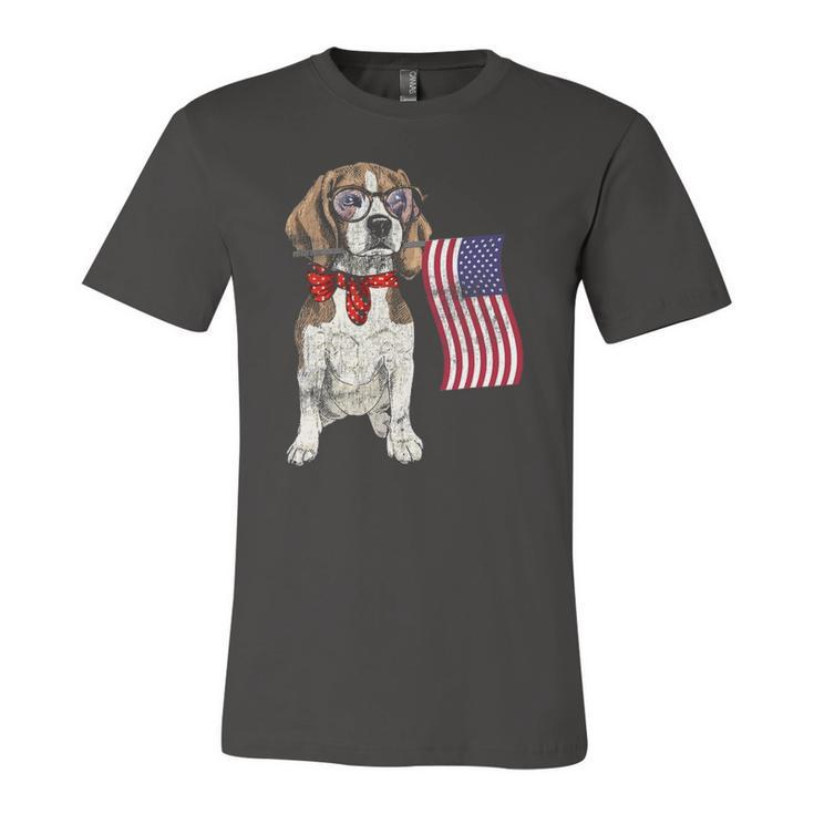 Smart Beagle Patriotic Memorial Day 4Th Of July Usa Flag Jersey T-Shirt