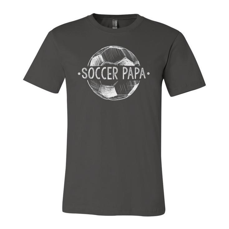 Soccer Papa Matching Team Player Sport Lover Dad Jersey T-Shirt