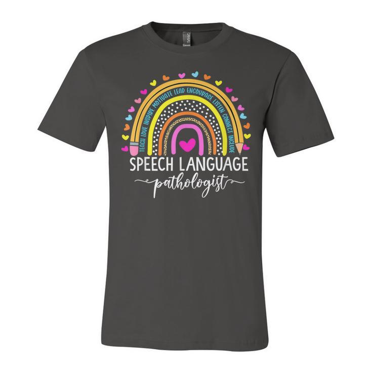 Speech Language Pathologist Rainbow Speech Therapy Slp V2 Jersey T-Shirt