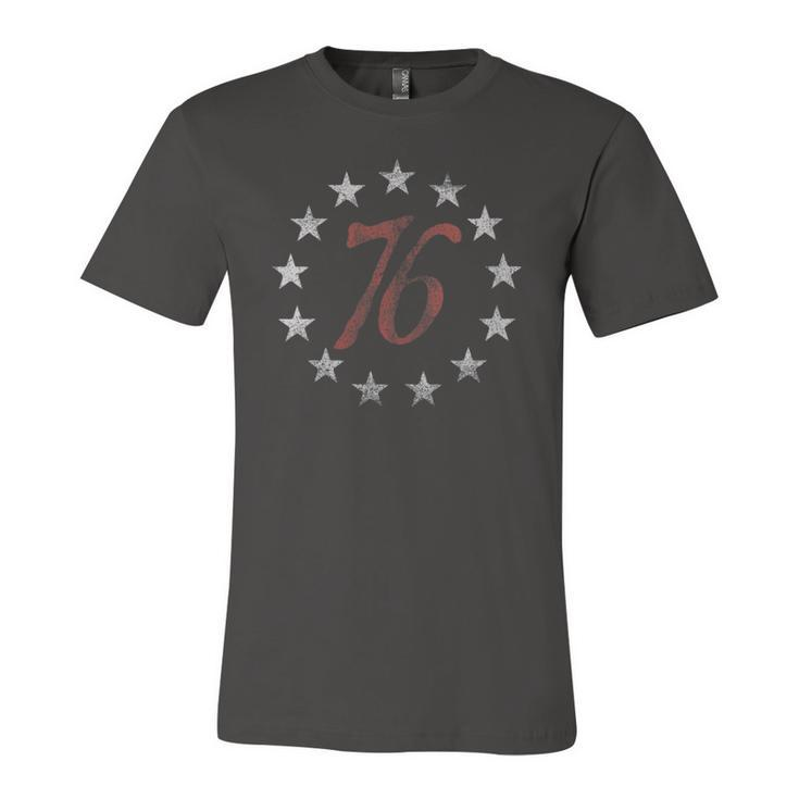 The Spirit 76 Vintage Retro 4Th Of July Independence Day V-Neck Jersey T-Shirt