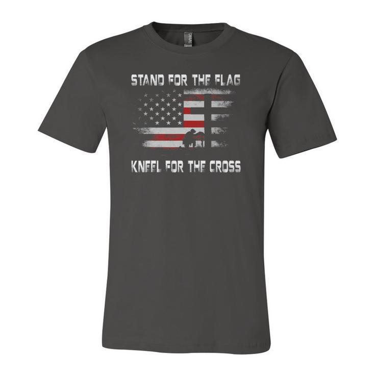 Stand For The Flag Kneel For The Cross 4Th Of July Jersey T-Shirt