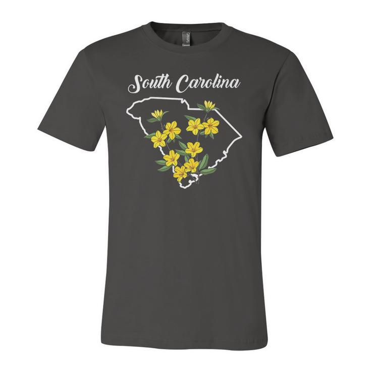State Of Rhode Island Flower Yellow Jessamine Jersey T-Shirt