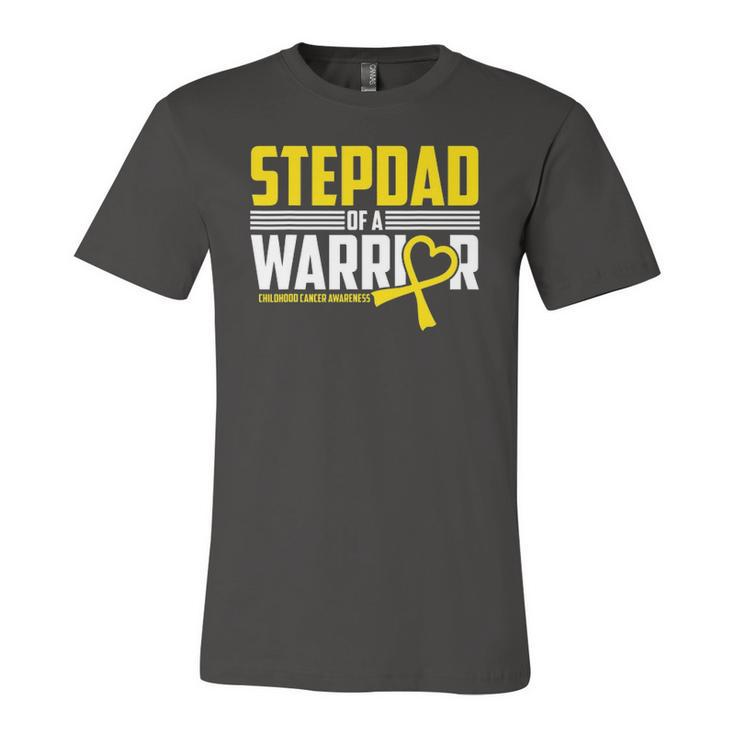 Stepdad Childhood Cancer Awareness Survivor Ribbon Warrior Jersey T-Shirt