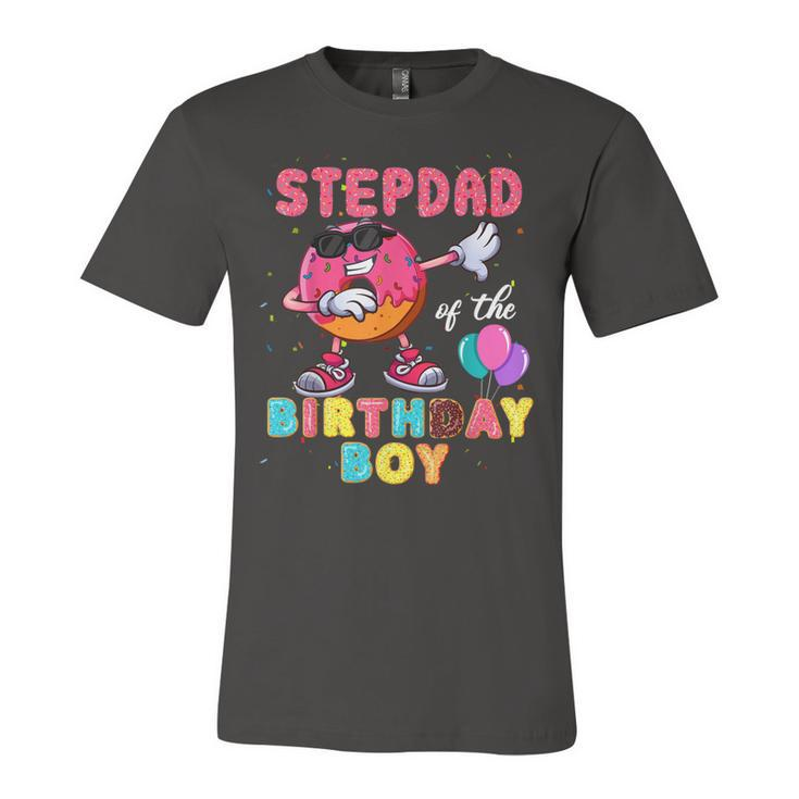 Stepdad Of The Birthday Boy  Donut Dab Birthday  Unisex Jersey Short Sleeve Crewneck Tshirt