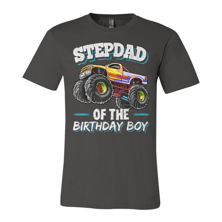 Stepdad Of The Birthday Boy Matching Family Monster Truck  Unisex Jersey Short Sleeve Crewneck Tshirt