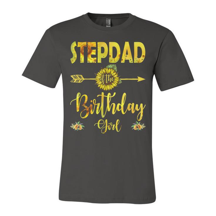 Stepdad Of The Birthday Girl  Dad Sunflower Gifts  Unisex Jersey Short Sleeve Crewneck Tshirt