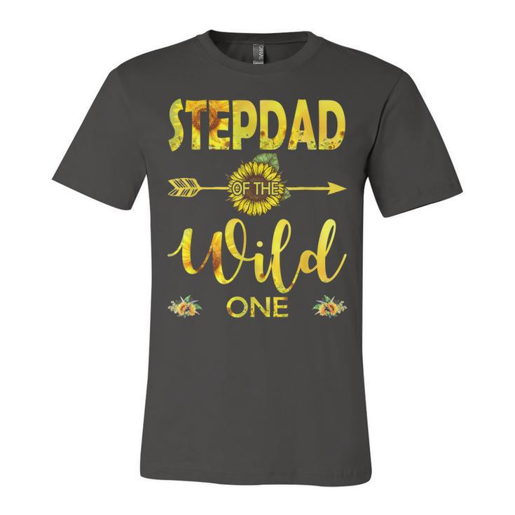 Stepdad Of The Wild One-1St Birthday Sunflower Outfit  Unisex Jersey Short Sleeve Crewneck Tshirt