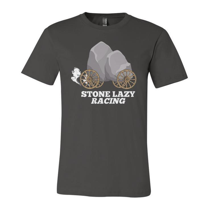 Stone Lazy Racing Rocks On Wooden Wheels Jersey T-Shirt