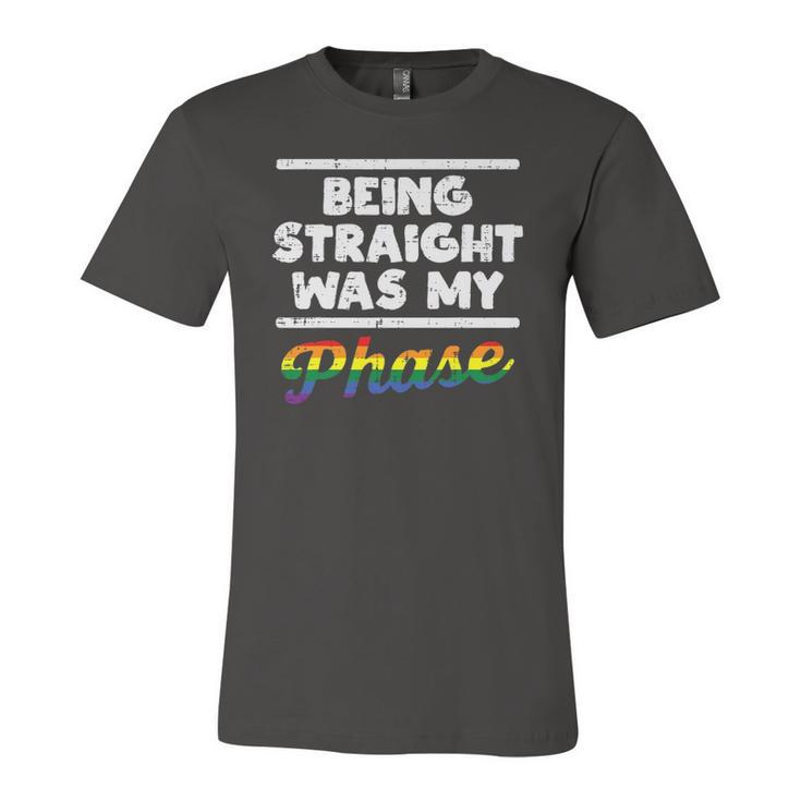 Being Straight Was My Phase Gay Rainbow Pride Flag Lgbtq Jersey T-Shirt