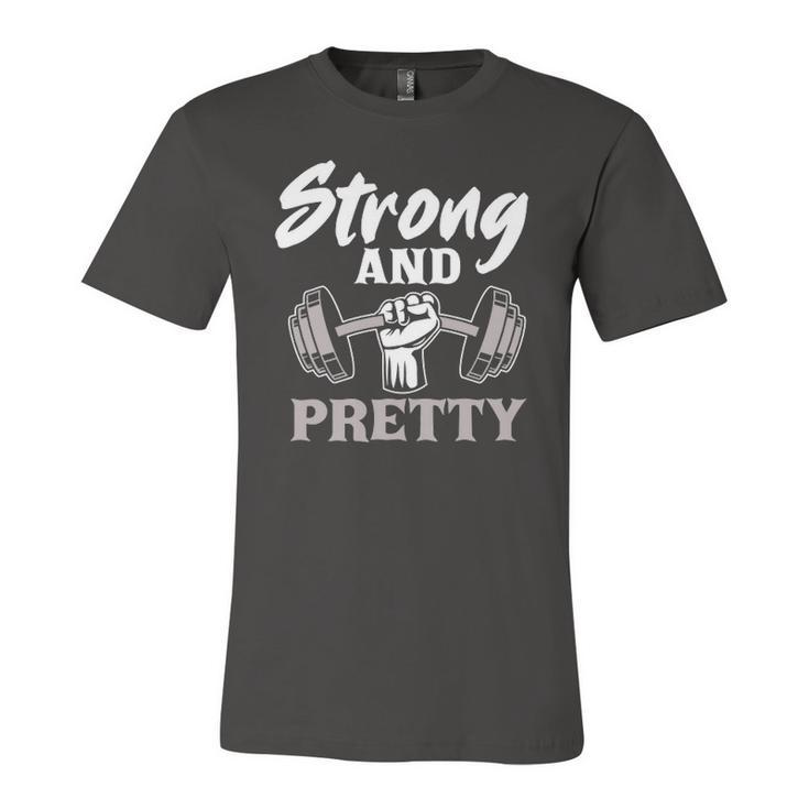 Strong And Pretty Gym Fitness Sport Bodybuilding Jersey T-Shirt