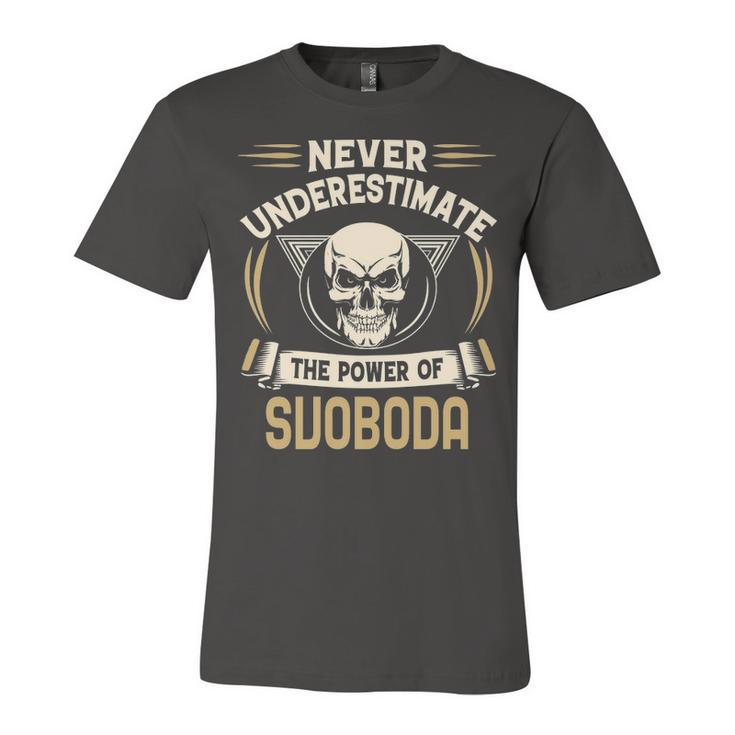 Svoboda Name Gift   Never Underestimate The Power Of Svoboda Unisex Jersey Short Sleeve Crewneck Tshirt