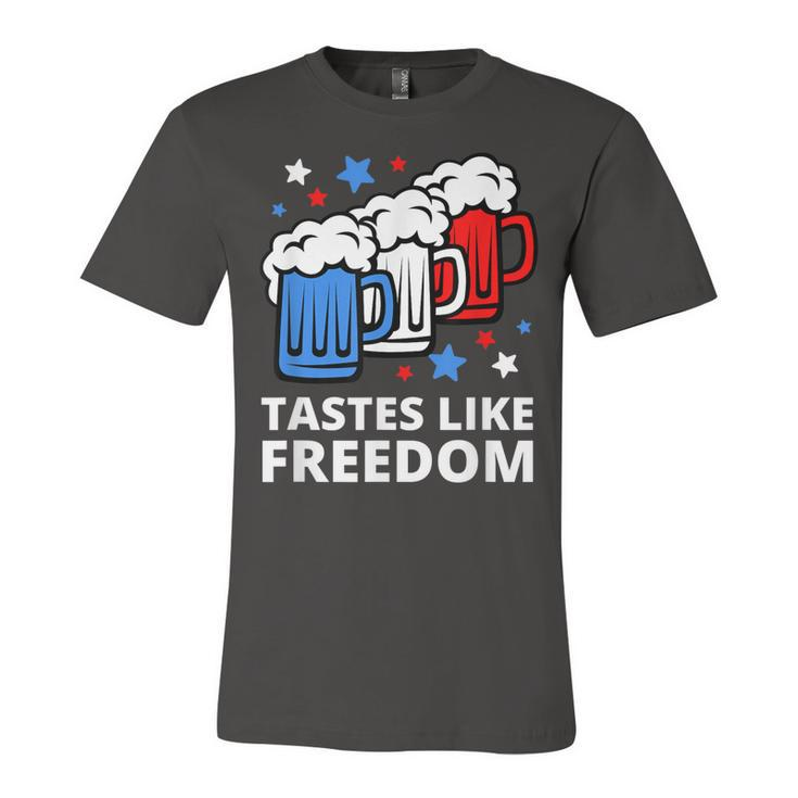 Tastes Like Freedom Funny 4Th Of July Beer Quote  Unisex Jersey Short Sleeve Crewneck Tshirt