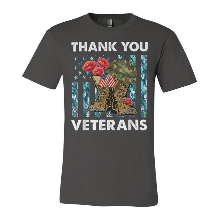 Thank You Veterans Combat Boots Poppy Veteran Day T-Shirt T-Shirt Unisex Jersey Short Sleeve Crewneck Tshirt