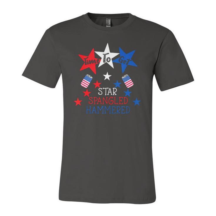 Time To Get Star Spangled Hammered 4Th Of July Drinking Jersey T-Shirt