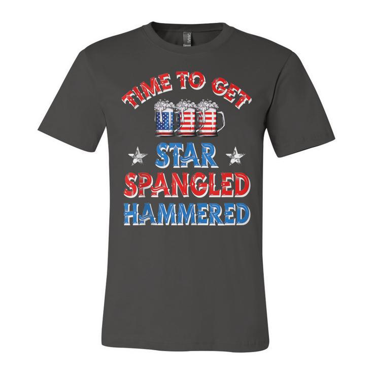 Time To Get Star Spangled Hammered 4Th Of July Beer Western  Unisex Jersey Short Sleeve Crewneck Tshirt