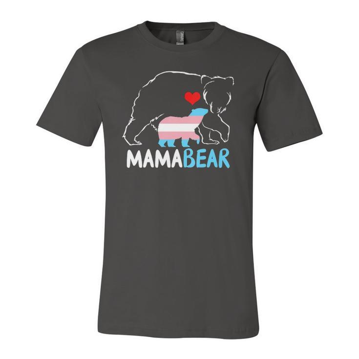 Trans Mama Bear Proud Mom Rainbow Transgender Jersey T-Shirt