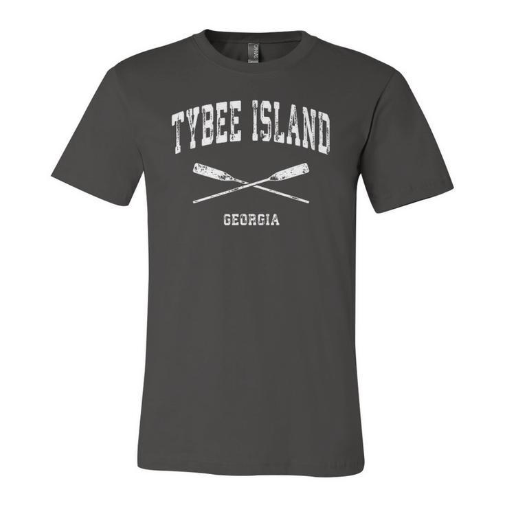 Tybee Island Georgia Vintage Nautical Crossed Oars Jersey T-Shirt