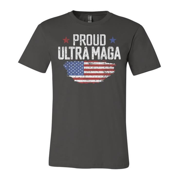 Ultra Maga  American Flag Disstressed Proud Ultra Maga  Unisex Jersey Short Sleeve Crewneck Tshirt