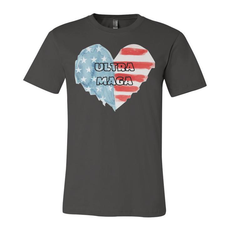 Ultra Maga And Proud Of It American Flag Vote Red Unisex Jersey Short Sleeve Crewneck Tshirt