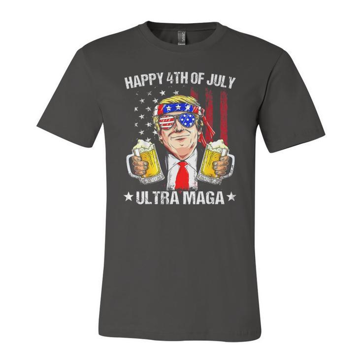 Ultra Maga Proud Pro Trump Happy 4Th Of July American Flag Jersey T-Shirt
