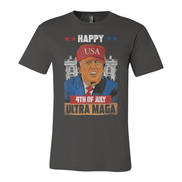 Ultra Maga Trump Happy 4Th Of July American Flag Unisex Jersey Short Sleeve Crewneck Tshirt