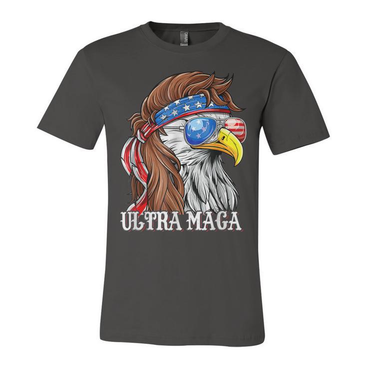 Ultra Maga Trump Sunglasses Eagle Head Usa Flag Bandana  Unisex Jersey Short Sleeve Crewneck Tshirt