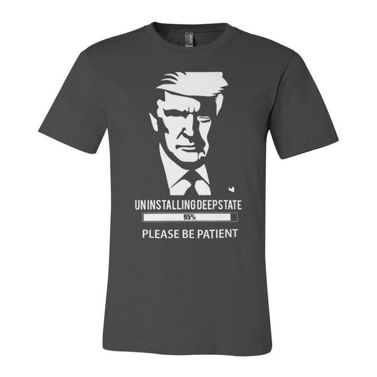 Ultra Maga Uninstalling Deep State Please Be Patient Funny Anti Biden Us Flag Pro Trump Trendy  Unisex Jersey Short Sleeve Crewneck Tshirt