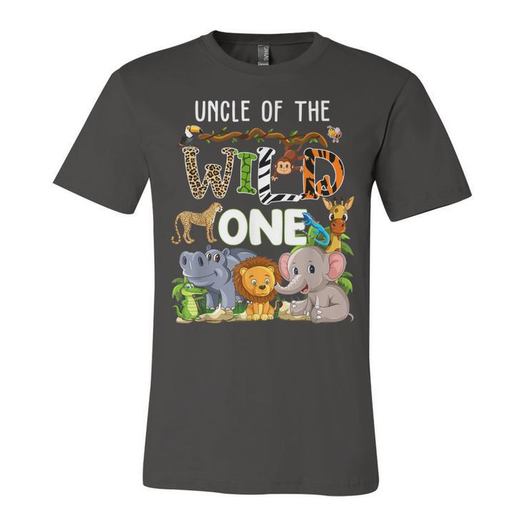Uncle Of The Wild One Zoo Theme Birthday Safari Jungle  Unisex Jersey Short Sleeve Crewneck Tshirt