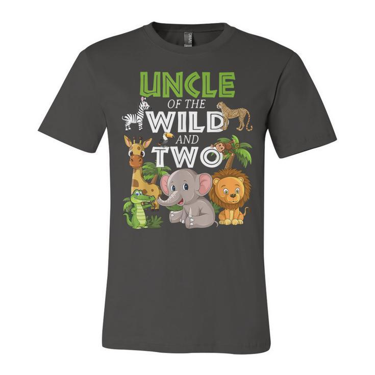 Uncle Of The Wild Two Zoo Birthday Safari Jungle Animal  Unisex Jersey Short Sleeve Crewneck Tshirt