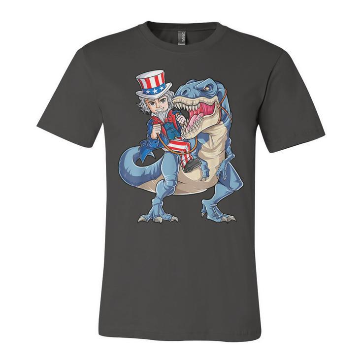 Uncle Sam Dinosaur T  4Th Of July T Rex Kids Boys Gifts Unisex Jersey Short Sleeve Crewneck Tshirt