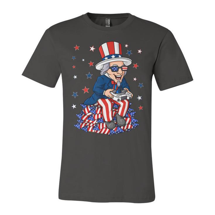 Uncle Sam Game Controller 4Th Of July Boys Kids Ns Gamer  Unisex Jersey Short Sleeve Crewneck Tshirt