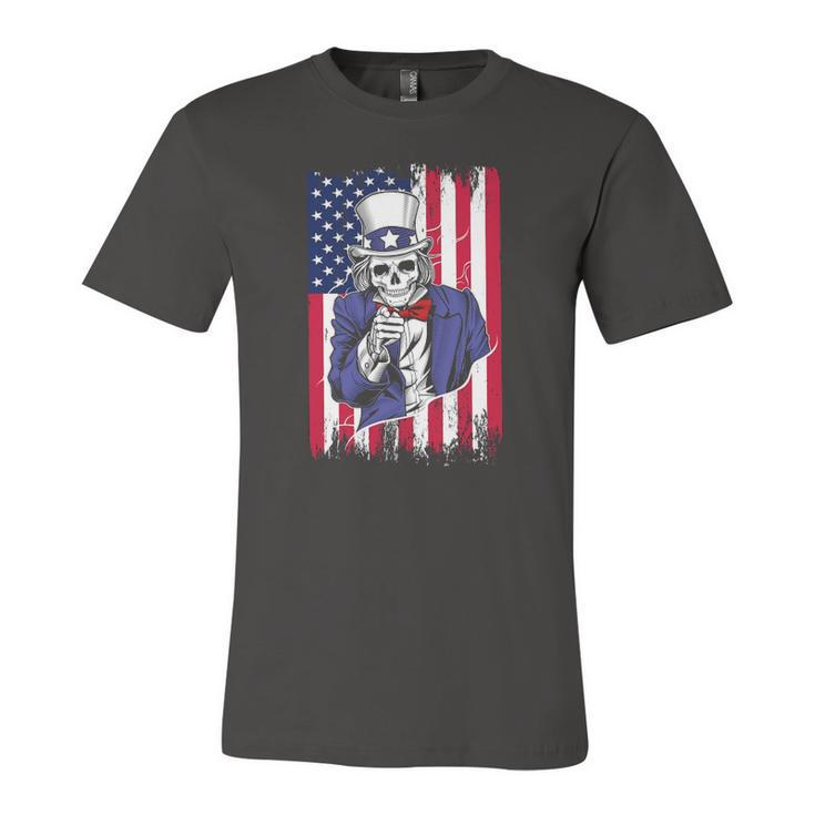 Uncle Sam Skeleton 4Th Of July For Boys And Girls Jersey T-Shirt