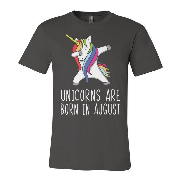 Unicorns Are Born In August Unisex Jersey Short Sleeve Crewneck Tshirt