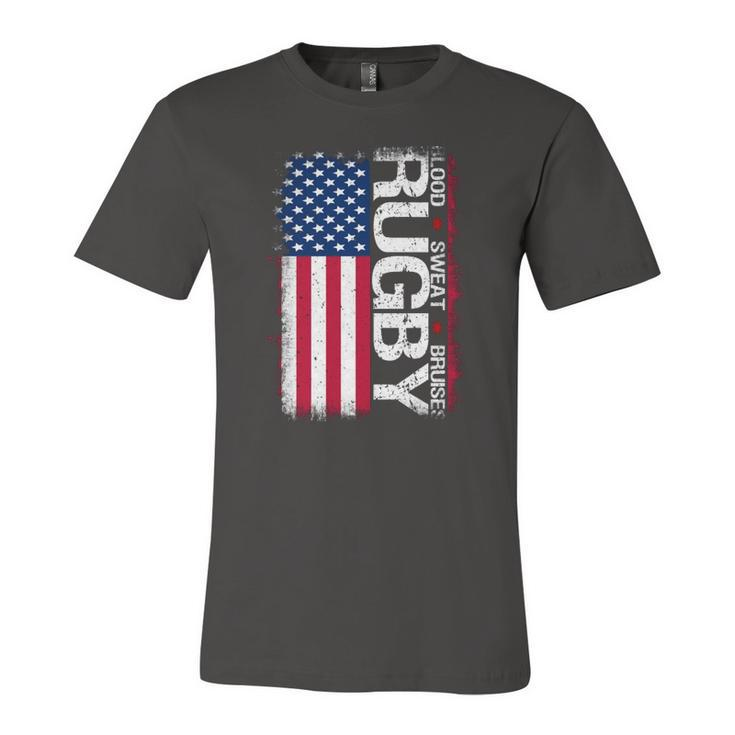 Usa Rugby American Flag Distressed Rugby 4Th Of July Jersey T-Shirt