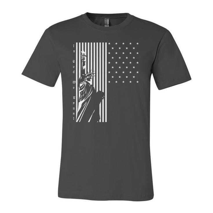 Usa Us Flag Patriotic 4Th Of July America Statue Of Liberty Jersey T-Shirt