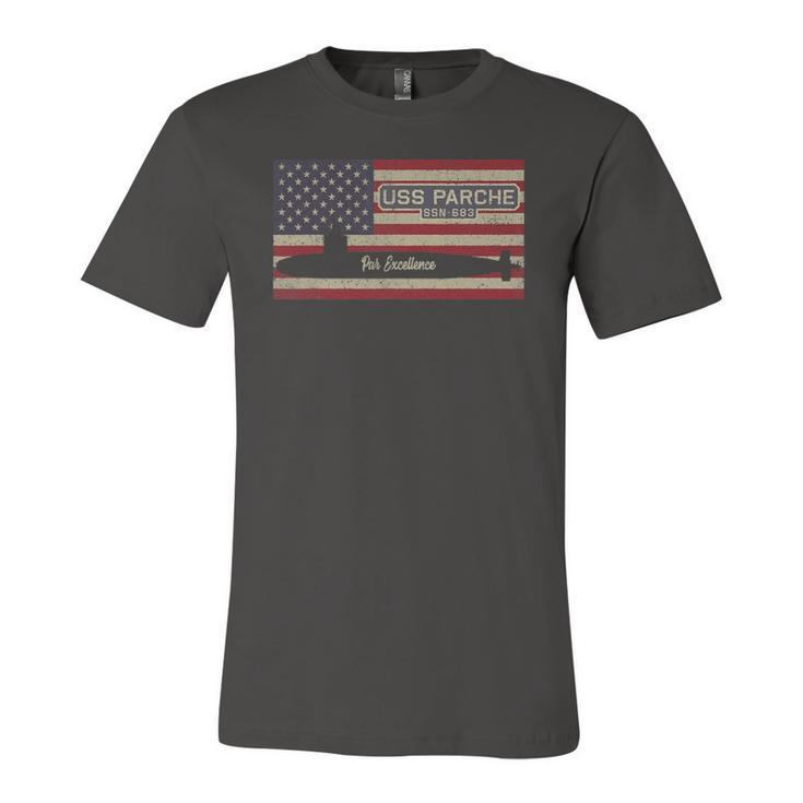 Uss Parche Ssn-683 Submarine Usa American Flag Jersey T-Shirt